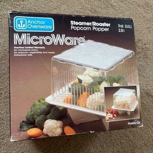 Anchor Hocking Microwave Steamer/Roaster Popcorn Popper *New*